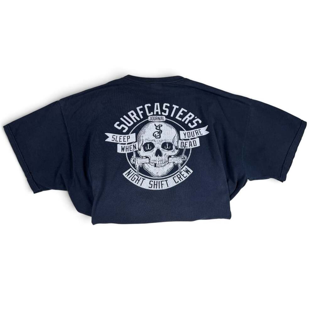 Washed black Graphic Fisherman Skull Fruit of the Loom -XXL